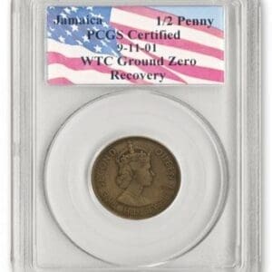 Jamaican 1/2 Penny - 9/11/01 WTC Ground Zero Recovery