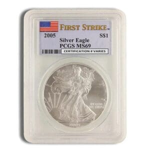 2005 PCGS MS69 American Silver Eagle - First Strike