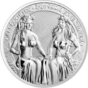 2021 Allegories 2 oz Austria & Germania .9999 Silver w/Box & COA