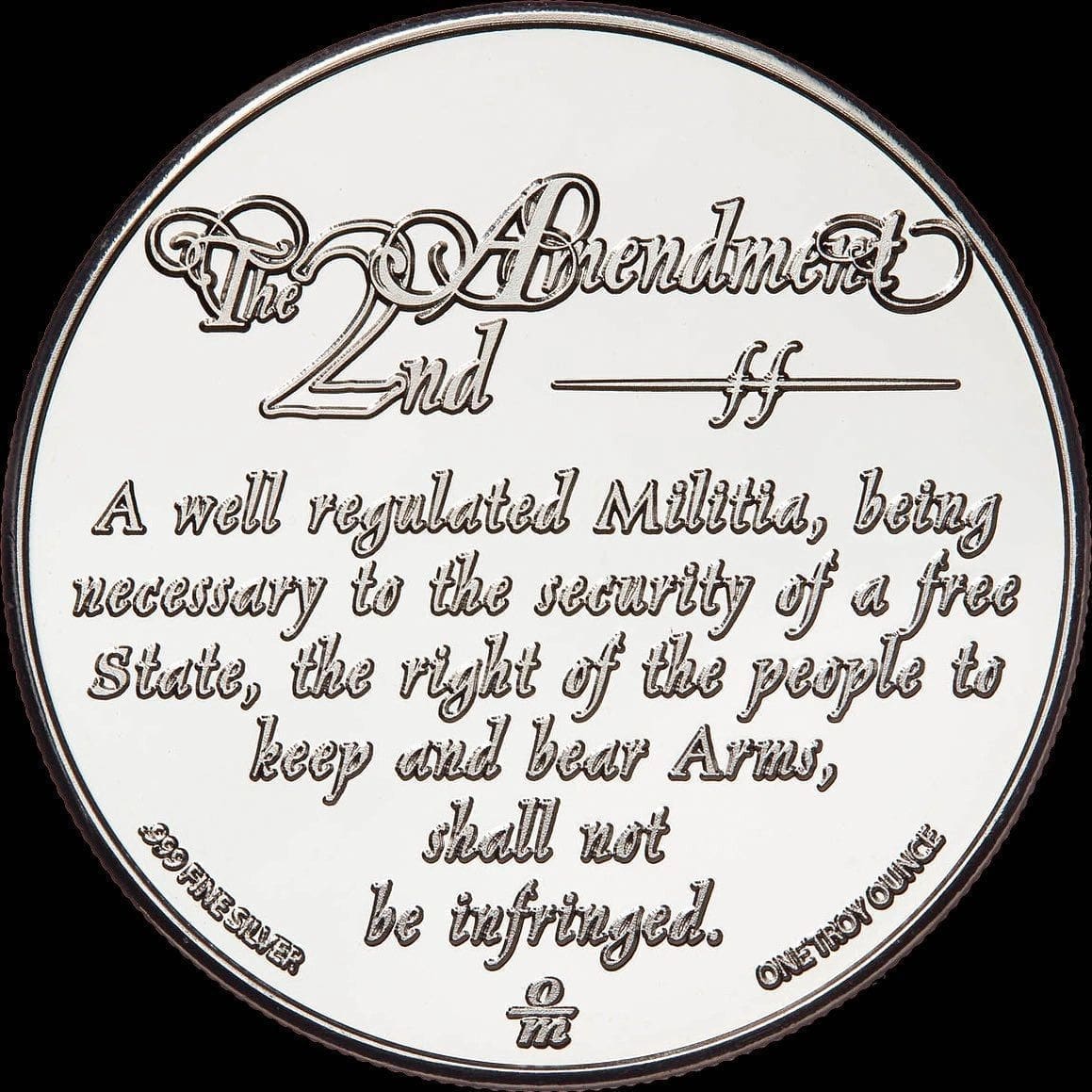 2nd Amendment Minuteman 1oz silver proof round - Image 2