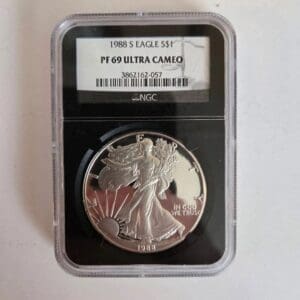 1988 PF69UC American Silver Eagle Black Core
