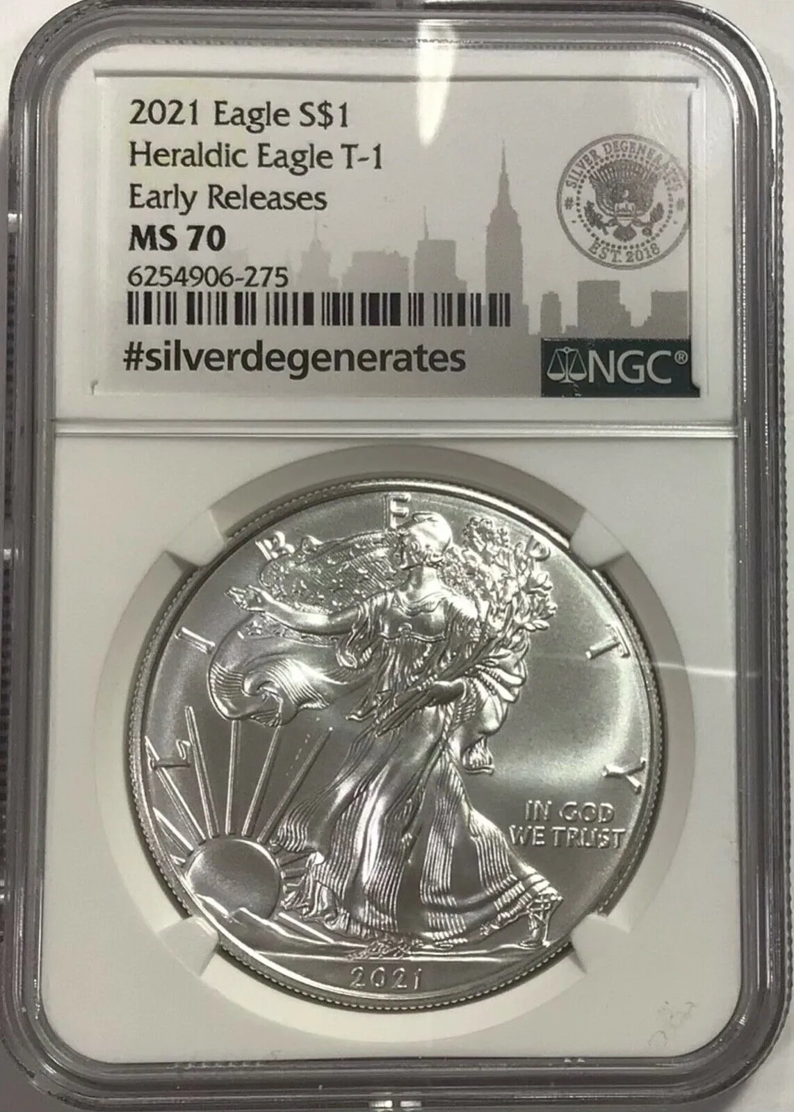 2021 #silverdegenerates early release heraldic eagle ms-70