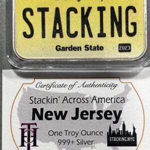 New Jersey SAA 1z Silver Bar