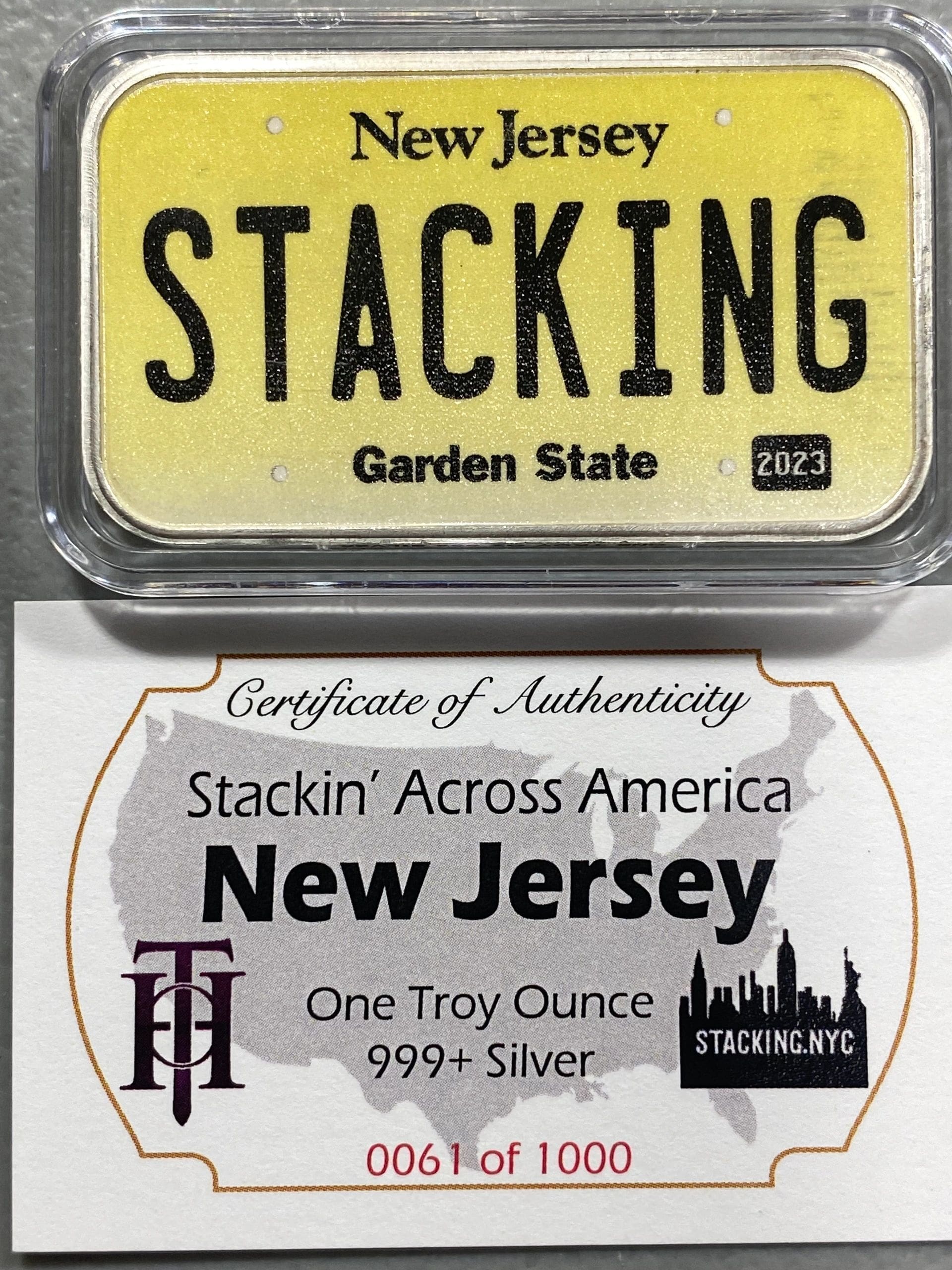 New Jersey SAA 1z Silver Bar