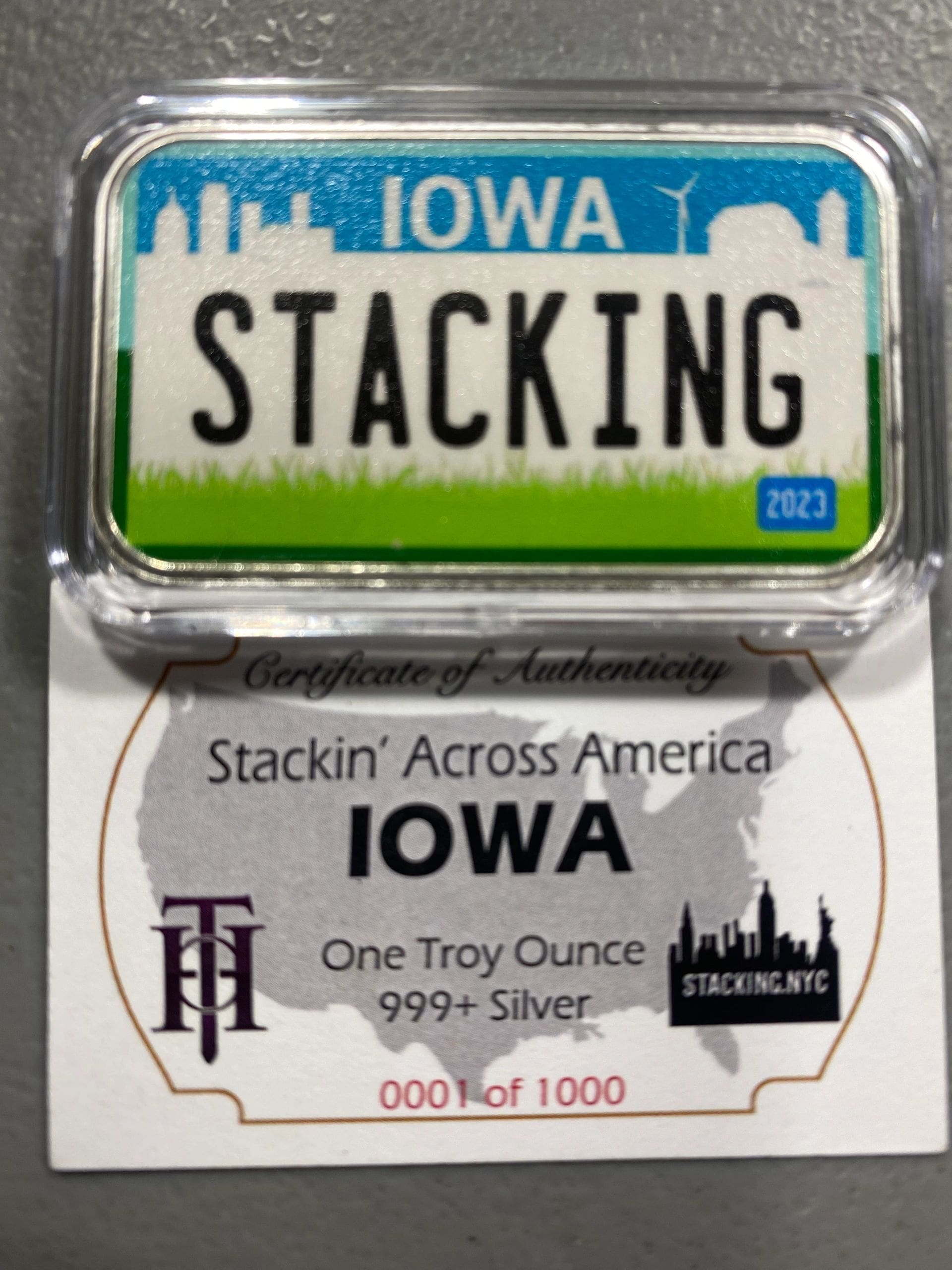 Iowa SAA 1z Silver Bar