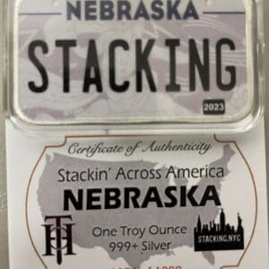 Nebraska SAA 1z Silver Bar