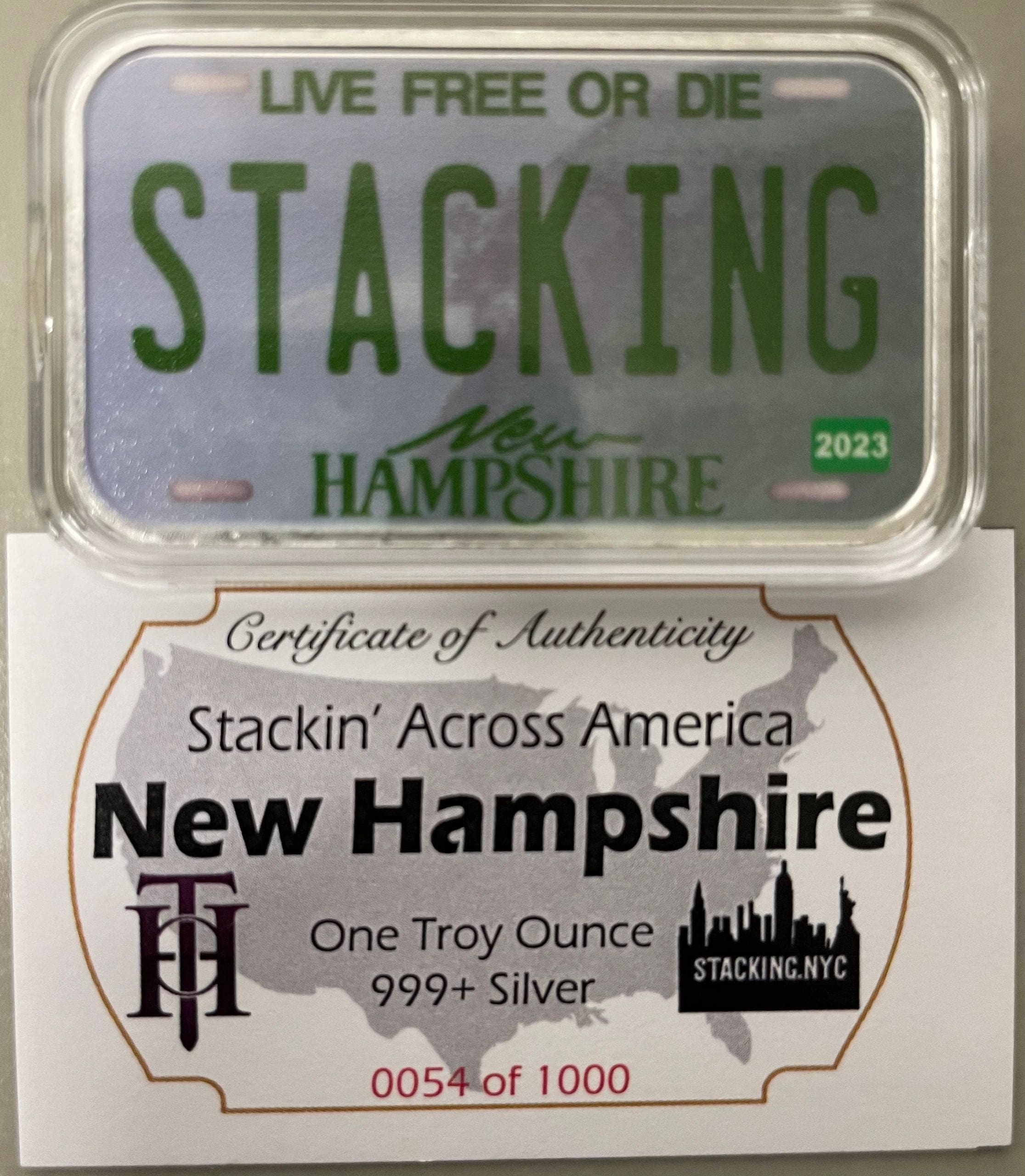 New Hampshire SAA 1z Silver Bar
