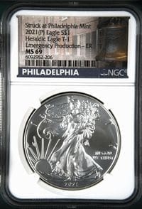 2021(P) NGC MS69 Emergency Production American Silver Eagle