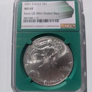 2001 NGC MS-69 AMERICAN SILVER EAGLE