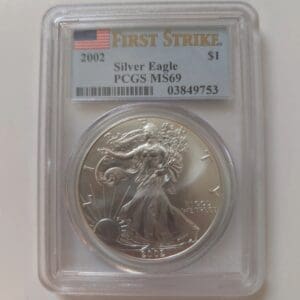 2002 PCGS MS-69 FIRST STRIKE AMERICAN SILVER EAGLE
