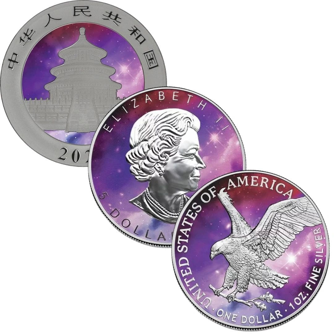 2022 Glowing Galaxy 3-piece Colorized coin set - Image 2