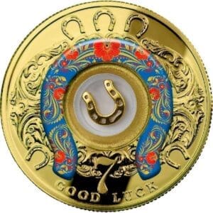 2022 Cameroon Horseshoe - Lucky Seven gilded 14.14g Silver Coin