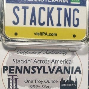Pennsylvania SAA 1z Silver Bar