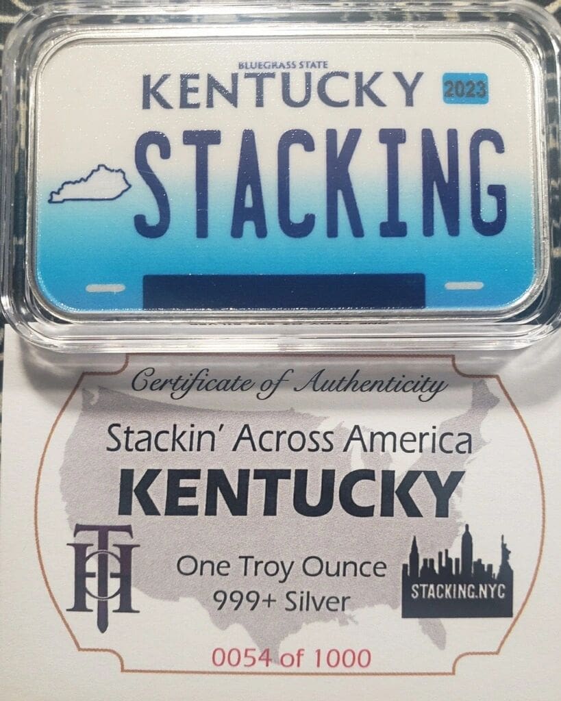 Kentucky SAA 1z Silver Bar