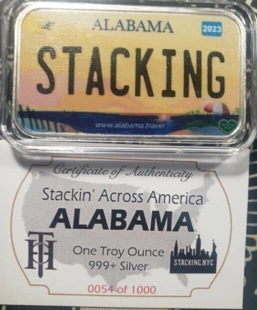 Alabama SAA 1z Silver Bar