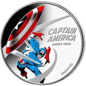 2021 COOK ISLANDS CAPTAIN AMERICA SINCE 1941 1 OZ SILVER COIN