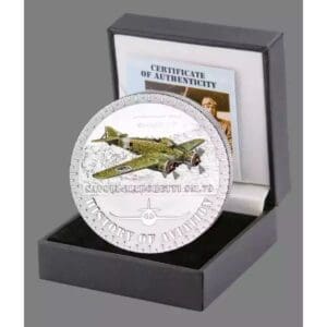 2015 HISTORY OF AVIATION SAVOIA MARCHETTI SM.79 20G SILVER COIN