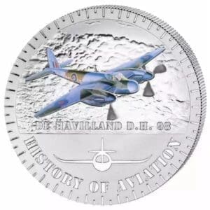 2015 HISTORY OF AVIATION DE HAVILLAND D.H. 98 20G SILVER COIN