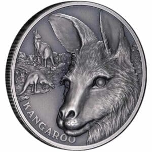 2021 NIUE KANGAROO 1 OZ SILVER ANTIQUED COIN
