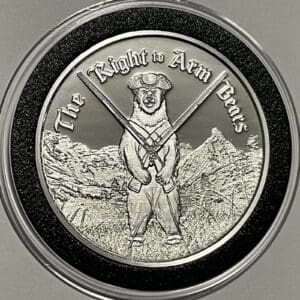 ROGUES ISLAND MINT THE RIGHT TO ARM BEARS 1 OZ SILVER COIN