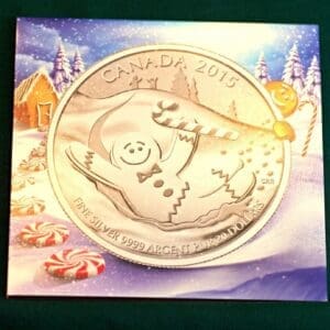 2015 CANADA $20 GINGERBREAD MAN SILVER COIN