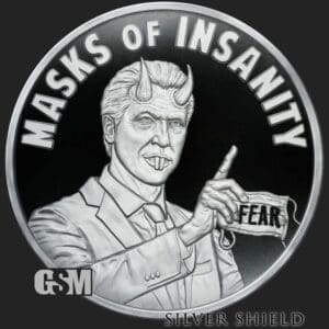 2022 SILVER SHIELD MASKS OF INSANITY 1 OZ SIVER PROOF