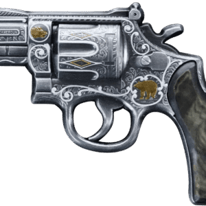 2024 Cameroon Revolver Mother of Pearl 58 Gram Silver Shaped Coin