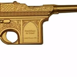 2023 2oz Republic of Chad .999 Silver Mauser Gun Shaped Coin